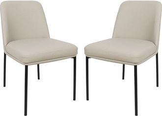 Manhattan Comfort Set Of 2 Loft Metal Vegan Leather Side Chairs