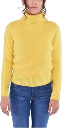 KANGRA Alpaca wol coltrui - Dames - Coltruien - Geel - XS - Wol - Truien & Vesten
