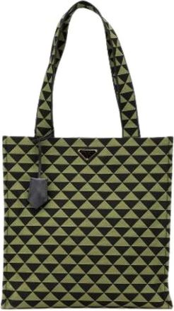 Prada Pre-owned Triangolo Symbole Tote - Dames - Vintage Shopper - Groen - ONE Size - Leer - Vintage