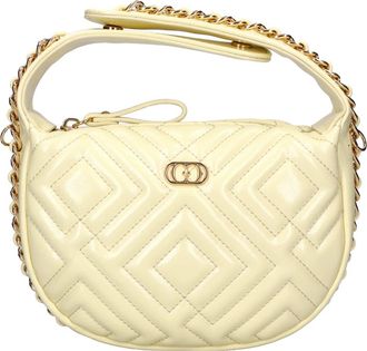 La Carrie Night Edition Ronde Imitatieleren Tas - Dames - Handtassen - Geel - ONE Size - Leer - Tassen