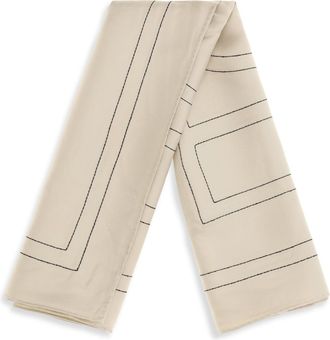 Toteme Womens Silk Scarf Ivory Scarfs