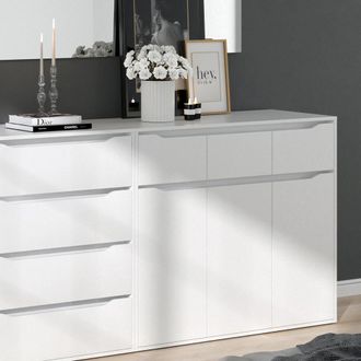 Vicco Aparador Ruben, Blanco, 120 X 101.6 Cm Con Cajones