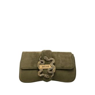 Just Cavalli Iconische Slangen Crossbody Tas - Dames - Tassen - Groen - Maat: ONE Size Su&egrave;de