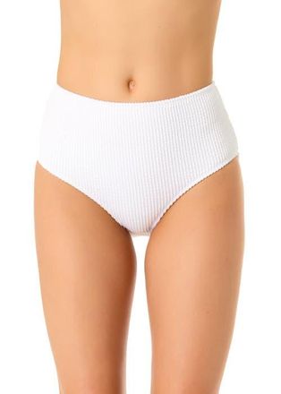 Anne Cole Womens Live In Color Textured High Waist Swim Bottom in White at Nordstrom, Size X-Large