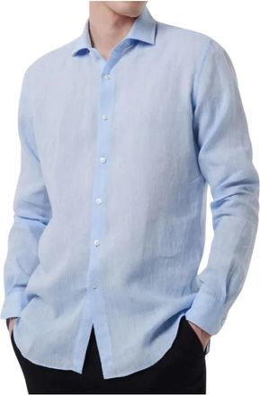 Xacus Linnen Overhemd Tailor Fit Knoopsluiting - Heren - Casual Overhemden - Blauw - 4XL - Linnen - Overhemden
