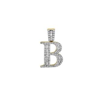 LuvMyJewelry B Initial Diamond Pendant 10K Yellow Gold - 0.75 Carats at Nordstrom
