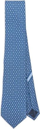 Ferragamo Blue Polka Dot Silk Tie
