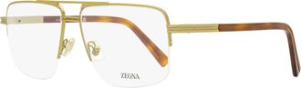Ermenegildo Zegna Mens Rectangular Pilot Eyeglasses EZ5274 035 Matte Bronze 59mm