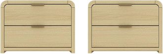 Manhattan Comfort Set of 2 Grace Modern Nightstands with 4 Drawers
