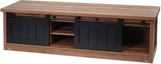 Hhg Mobile porta tv portatelevisore tavolino industriale 132 43x150x40cm marrone