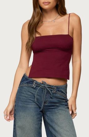 Edikted Jinx Open Back Camisole in Wine at Nordstrom, Size X-Small