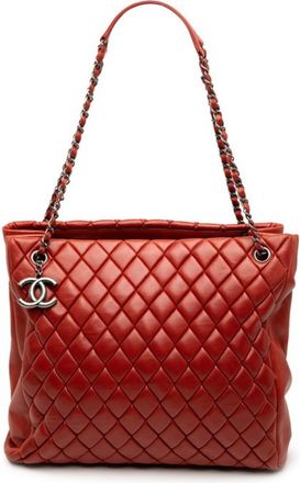 Chanel Bordeaux Brown Red Color Leather Shoulder Bag Tote Bag (Pre-Owned)