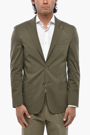 Corneliani CC COLLECTION Blazer a due Bottoni Sfodetata in Cotone Corneliani