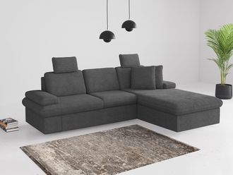Sit&more Ecksofa »Moreno L-Form, B: 247 cm« mit Armteilverstellung, optional Bettfunktion