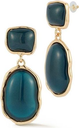 Sphera Milano Faux Stone Drop Earrings in Gold/blue at Nordstrom Rack