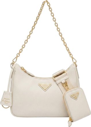 Prada White Logo Small Shoulder Bag