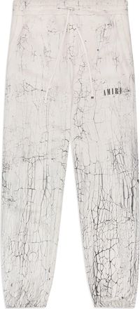 Amiri White Cracked Dye Logo Sweatpants