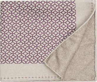 Brunello Cucinelli Mens Geometric-Print Silk Pocket Square