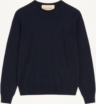 Valentino Maglia Valentino in lana con ricamo VLogo Uomo NAVY 3XL