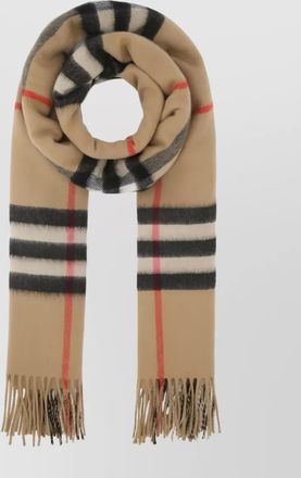 Burberry embroidered check cashmere scarf