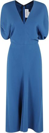 Victoria Beckham Dames, Jurken, Blauw, Maat: 2XS