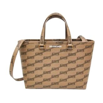 Balenciaga Pre-owned Signature Small Tote 702699 - Dames - Pre-owned - Bruin - Maat: ONE Size Zijde