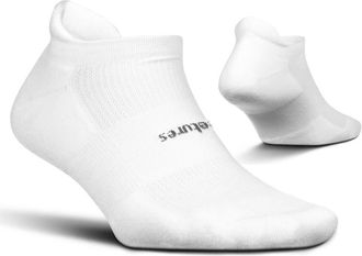 Feetures High Performance Max Cushion Ankle Sock Tab Socks with Heel Tab in Pearl White at Nordstrom, Size X-Large