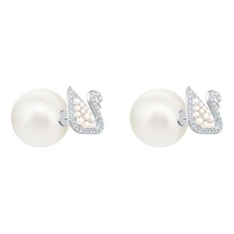 Swarovski Iconische Zwaan Oorbellen - Dames - Accessoires - Wit - Maat: ONE Size