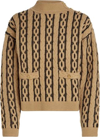 Karl Lagerfeld Maglione con lavorazione a trecce - Marrone