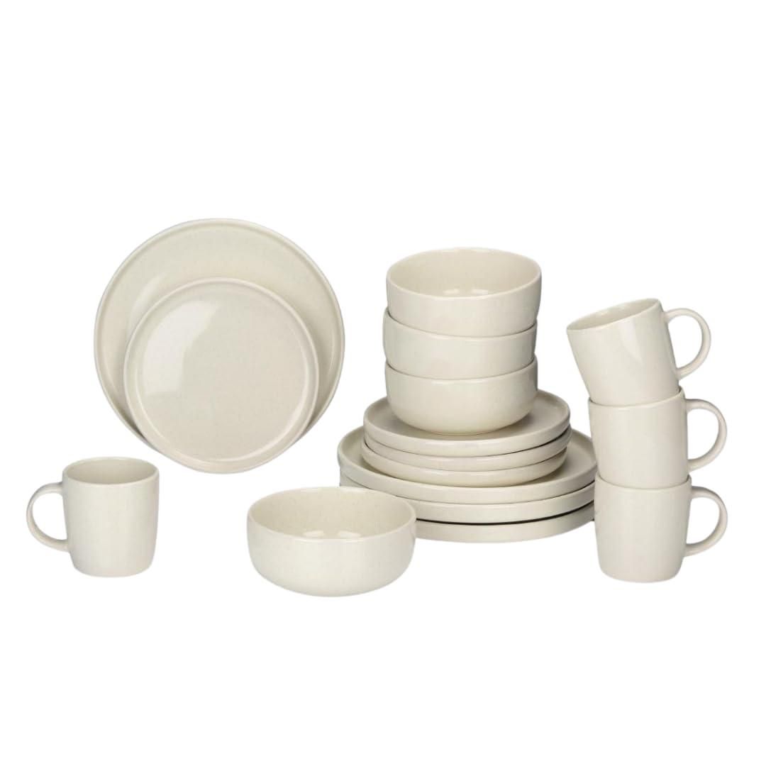 Van Well Lot De 6 Tasses à Café Campo Crème 430 Ml – Design Élégant Mat Avec Bord Noir – Micro-ondes & Lave-vaisselle – Parfait Pour Le Quotidien