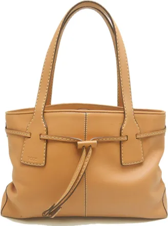 Tod's Camel Leather Tote Bag (Pre-Owned)