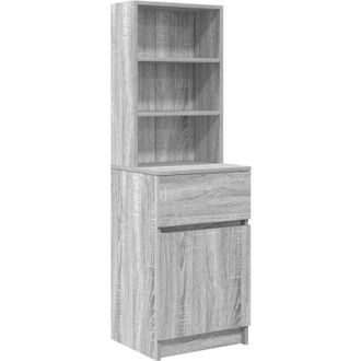 vidaXL Mesilla De Noche Gris Sonoma 39x35x125 Cm Madera De Ingenier&iacute;a Vidaxl