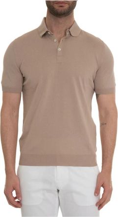 Gran Sasso Slim Fit Polo Shirt van Katoen - Heren - Polos - Beige - 3XL - Katoen - Tops