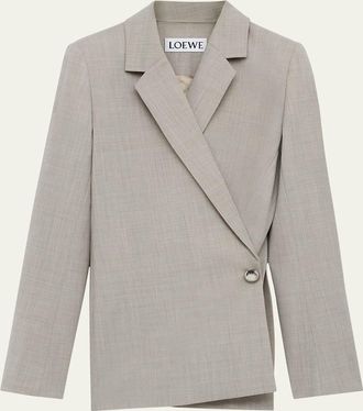 Loewe Pebble Button Single-Breasted Wrap Blazer