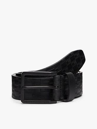 Tommy Hilfiger TH Flag Debossed Leather Belt