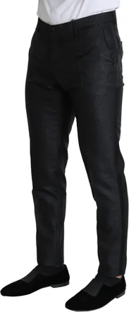 Dolce & Gabbana Black Metallic Skinny Trouser Mens Dress