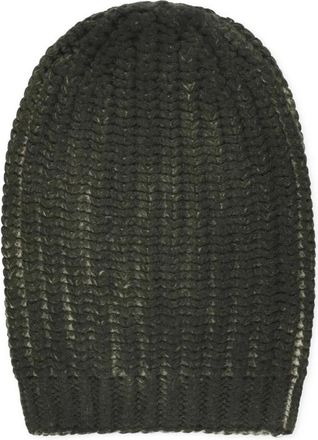 Avant Toi Gedistressed Gebreide Muts - Dames - Hoeden - Groen - ONE Size - Wol - Accessoires