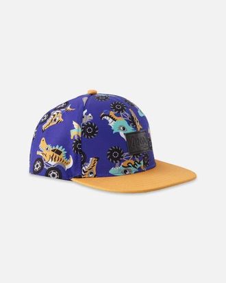 Deux par Deux Flat Brim Truck Print Cap in Blue Printed Trucks at Nordstrom, Size 12-24 M