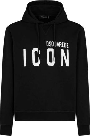 Dsquared2 Icon Hoodie met Verstelbaar Trekkoord - Heren - Hoodies - Zwart - S - Katoen - Hoodies & sweatvesten