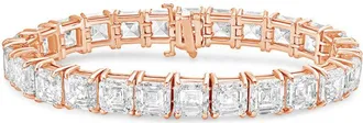 Diana M. Jewels 14kt Rose Gold 56cts Lab Grown Asscher cut Diamond Bracelet