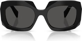 Prada 54mm Square Sunglasses in Black /Dark Grey at Nordstrom