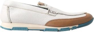 Dolce & Gabbana Schoenen, Heren, Wit, 39 EU, Leer, Leren Loafers Slip On