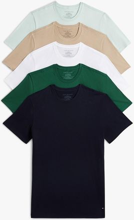 Tommy Hilfiger Mens Cotton Classics Crewneck T-Shirt 5-Pack - Multi - M