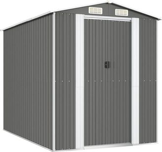 vidaXL Cobertizo De Jard&iacute;n Acero Galvanizado Gris Claro 192x274x223 Cm Vidaxl
