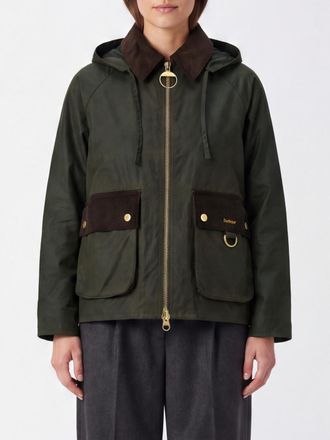 Barbour Giacca in cotone cerato con cappuccio e colletto in velluto