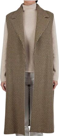 Kiton Textured Cashmere Overcoat - Dames - Bodywarmers - Bruin - S - Kasjmier - Jassen