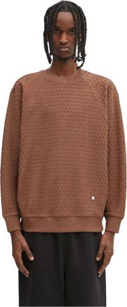 Ader Error Meadow Textured Raglan Sweatshirt - Heren - Sweatshirts & Hoodies - Bruin - Maat: XL Katoen