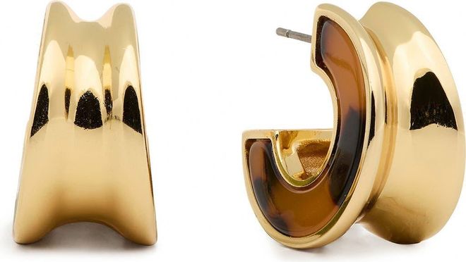 bold huggie hoop earrings in Tortoise at Nordstrom