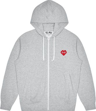 Comme Des Gar&ccedil;ons (WMNS) COMME des GARCONS PLAY Invaders Zip Hooded Sweatshirt Grey AZ-T325-051-1