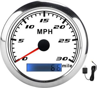 OEM Veloc&iacute;metro Gps Universal De 30 Mph, Indicador De Velocidad Impermeable Ip67 Con Retroiluminaci&oacute;n Roja Para Autom&oacute;viles, Barcos Y Veh&iacute;culos Marinos, E